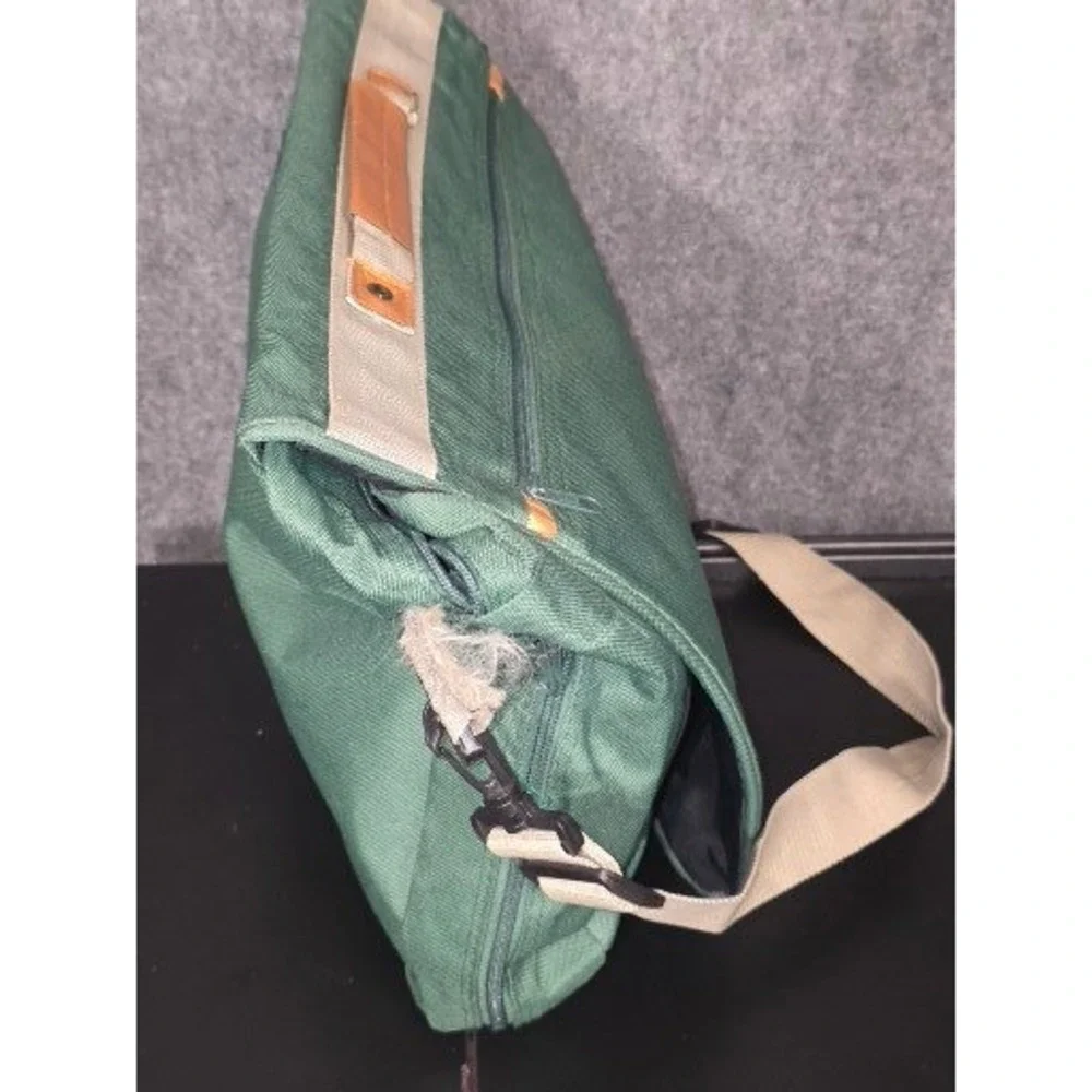 Vintage GTE Green Canvas Messenger‎ Bag Laptop Briefcase Work Commuter Bag 18x13